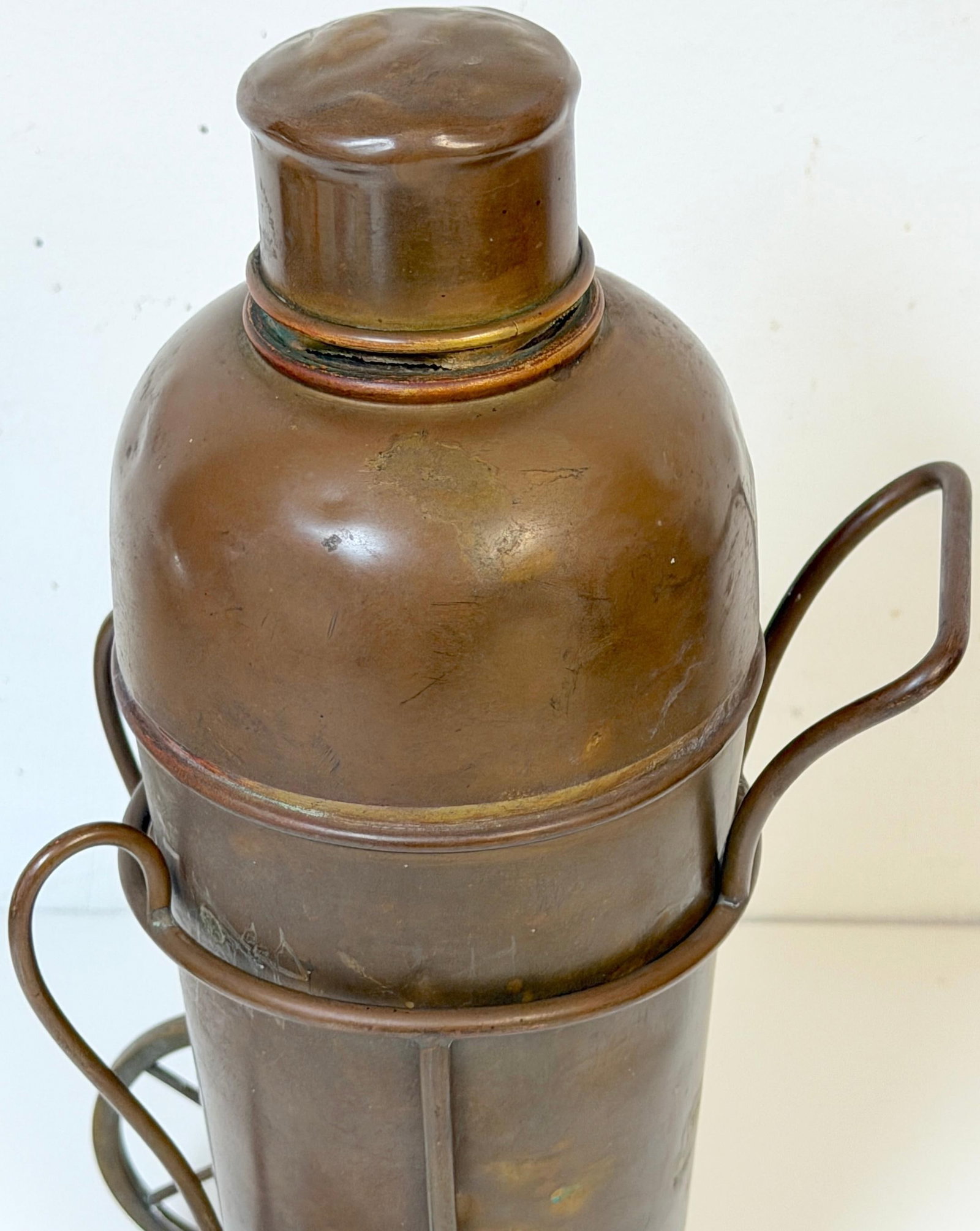 Italian Interwar Industrial Copper Cocktail Shaker with Wheeled Caddy, 1925-35 - 12