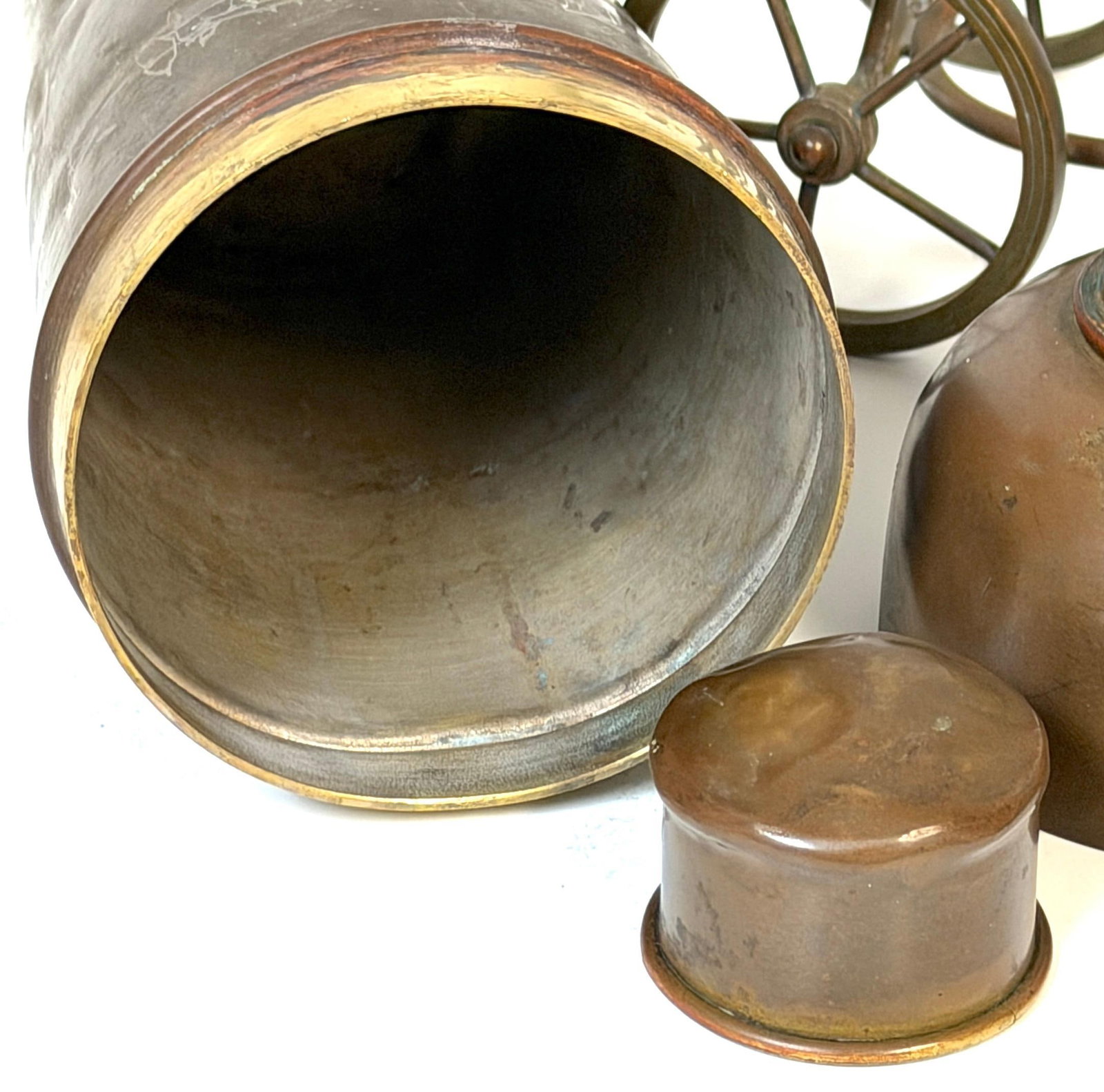 Italian Interwar Industrial Copper Cocktail Shaker with Wheeled Caddy, 1925-35 - 16