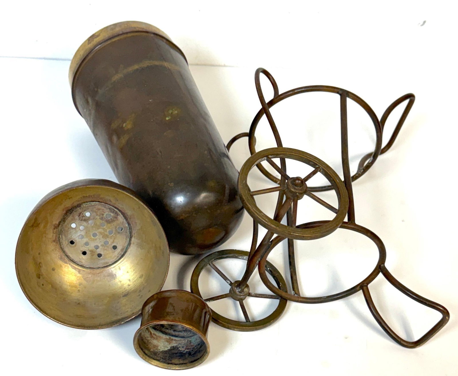 Italian Interwar Industrial Copper Cocktail Shaker with Wheeled Caddy, 1925-35 - 4