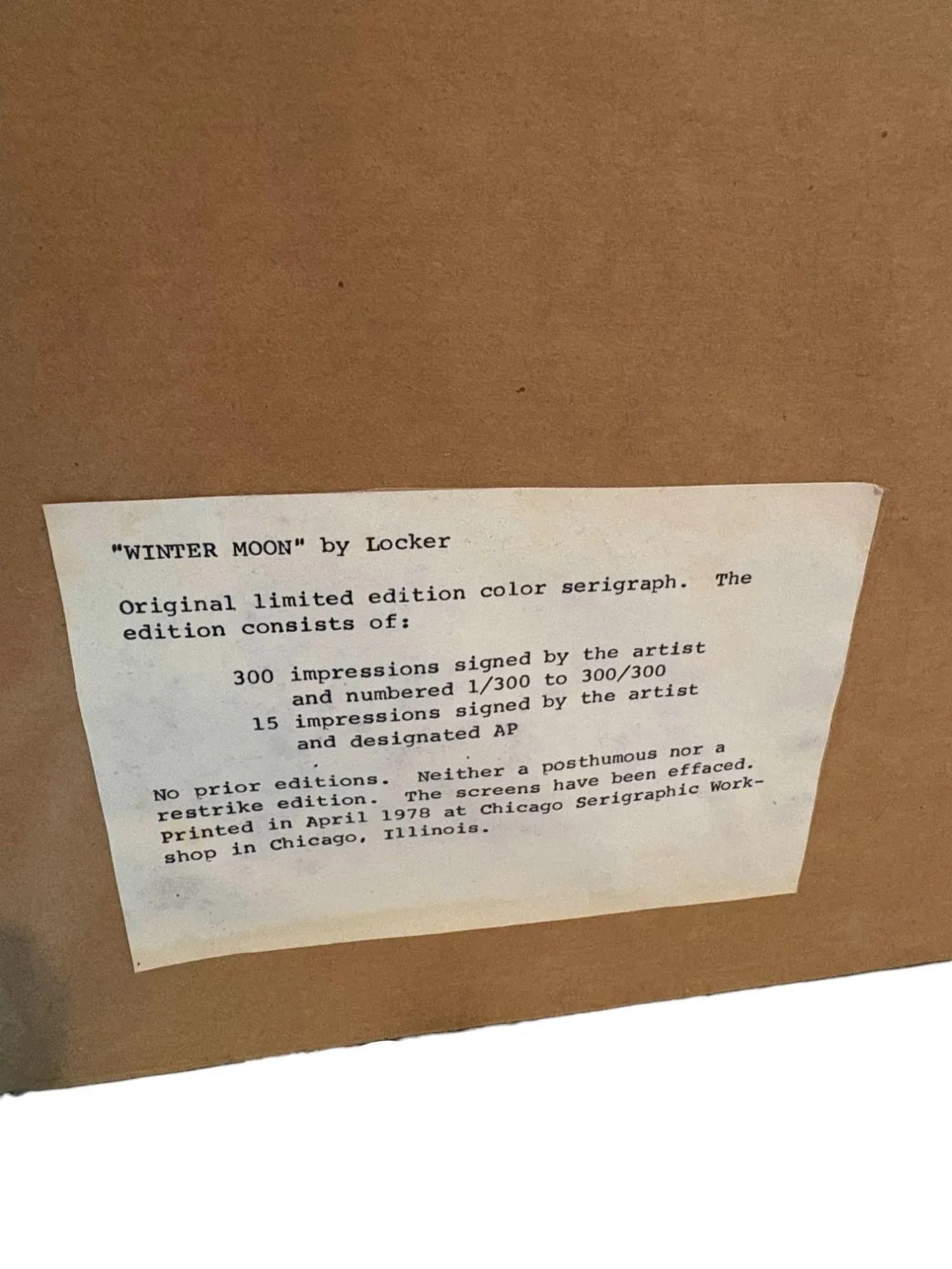 1978 Winter Moon Serigraph Signed by Thomas Locker - 7