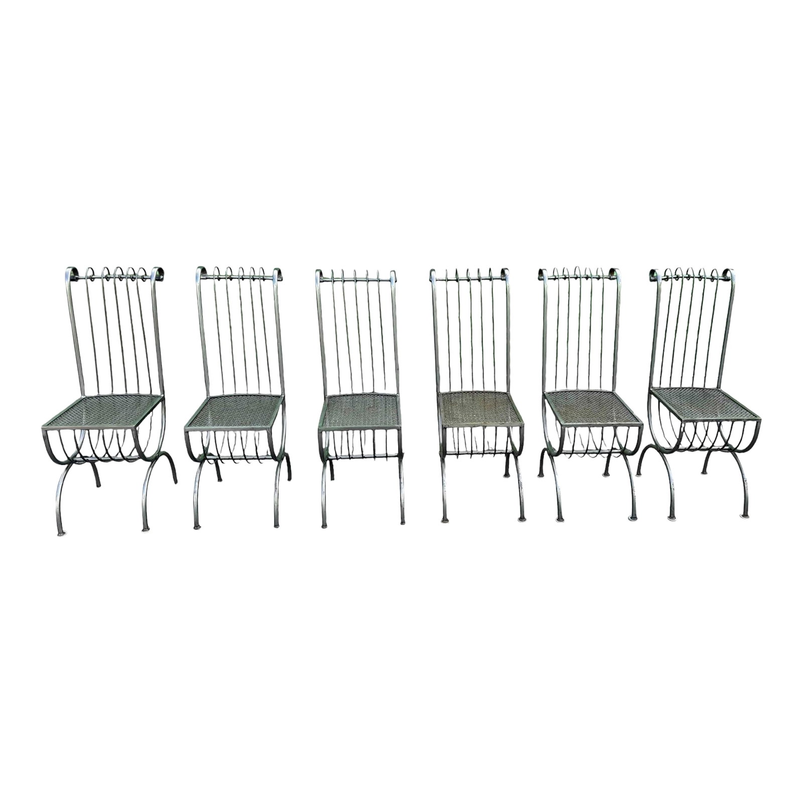 Mid 20th Century S. Salvadori Attributed Italian Iron Dining Chairs - Set of 6 (1 of 12)