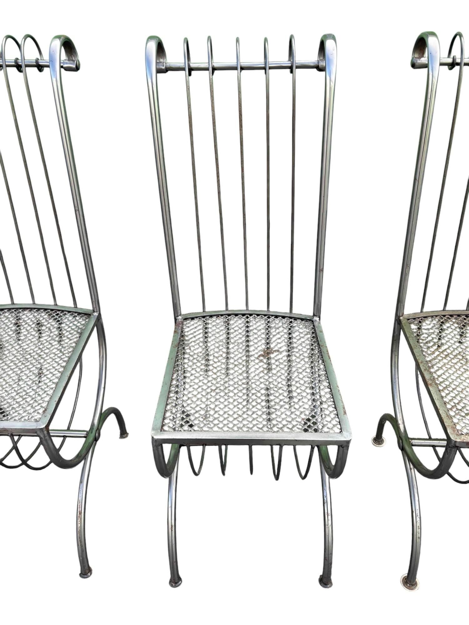 Mid 20th Century S. Salvadori Attributed Italian Iron Dining Chairs - Set of 6 - 5