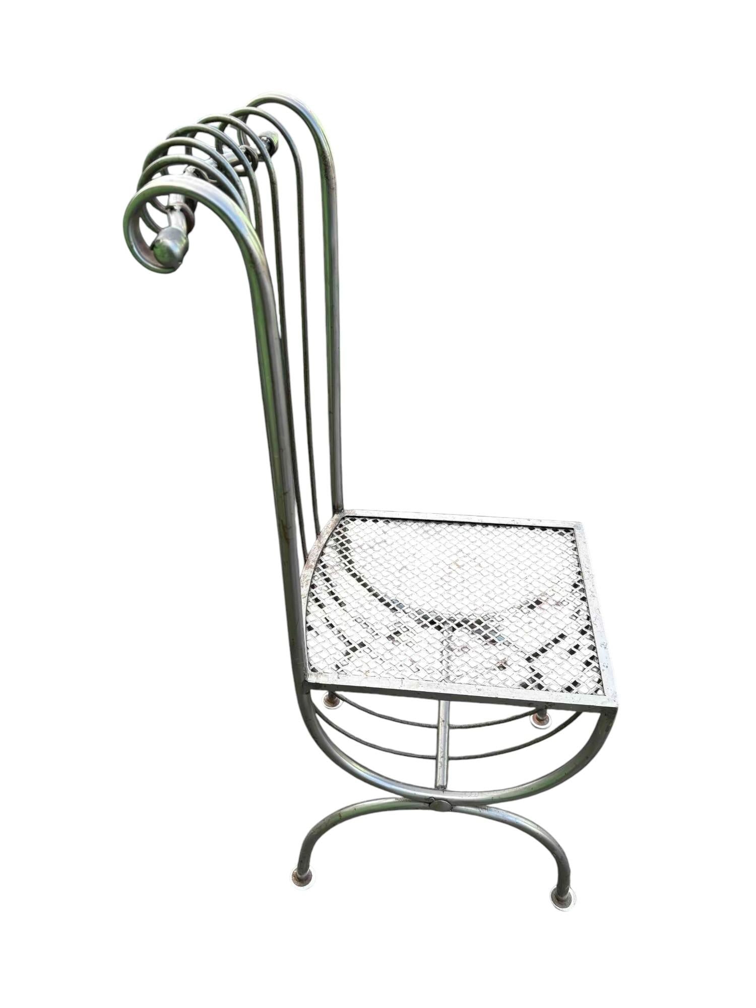 Mid 20th Century S. Salvadori Attributed Italian Iron Dining Chairs - Set of 6 - 6