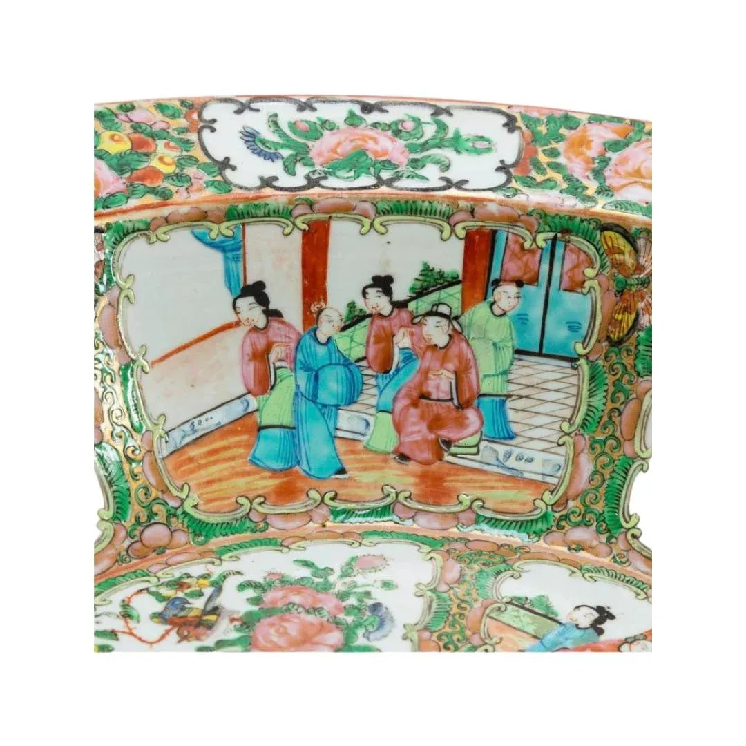 19th Century Chinese Rose Medallion Centerpiece or Punch Bowl - 5