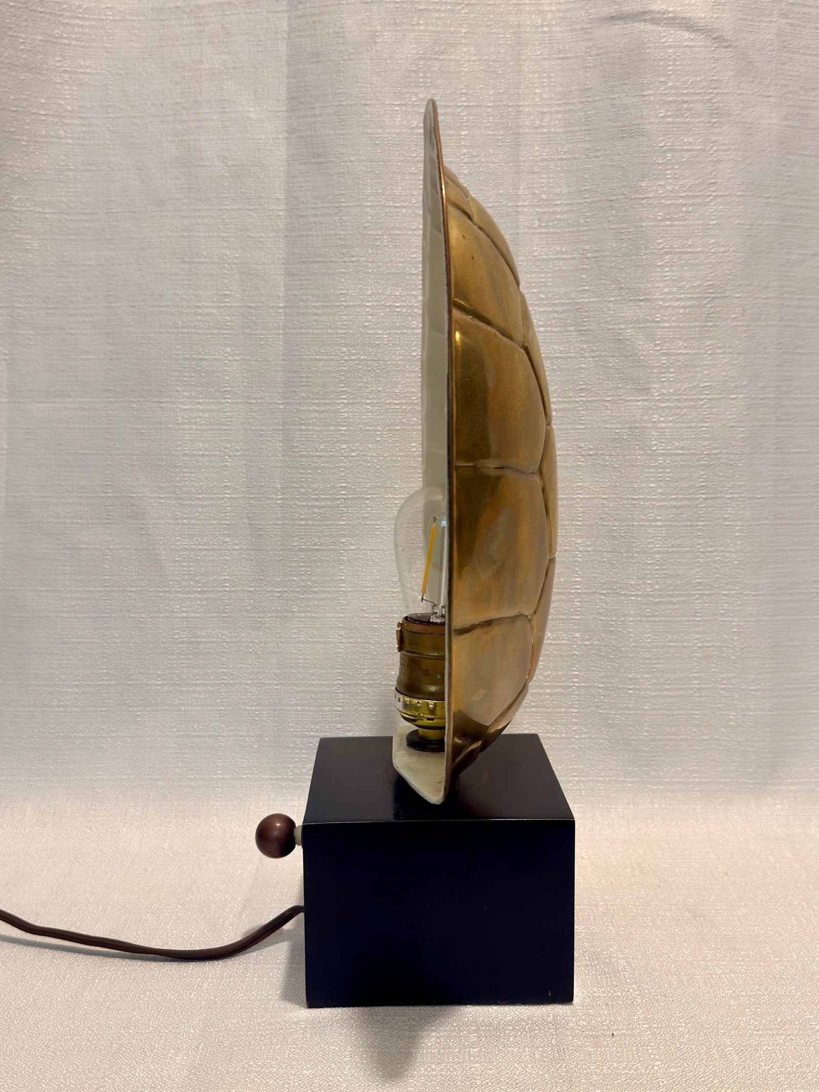 1970s Karl Springer Style Faux Turtle Shell Accent Lamp - 6