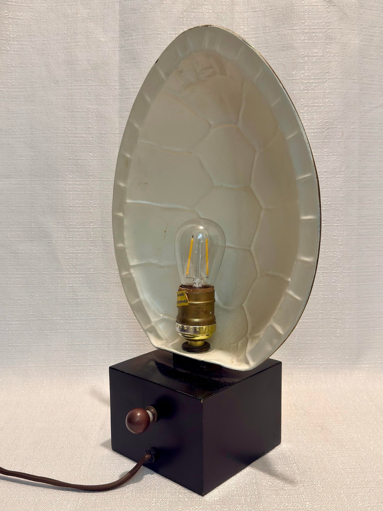 1970s Karl Springer Style Faux Turtle Shell Accent Lamp - 7