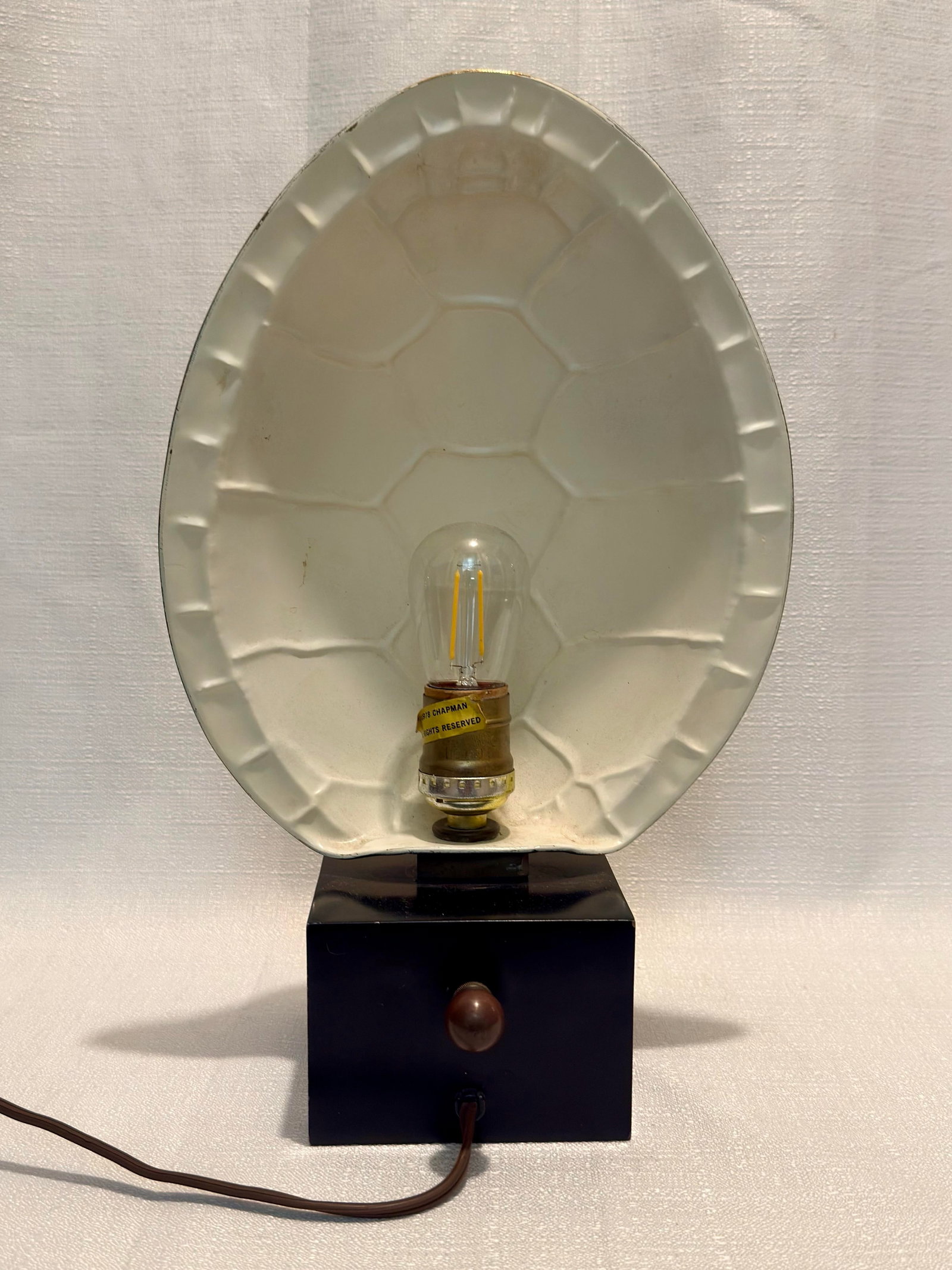 1970s Karl Springer Style Faux Turtle Shell Accent Lamp - 8