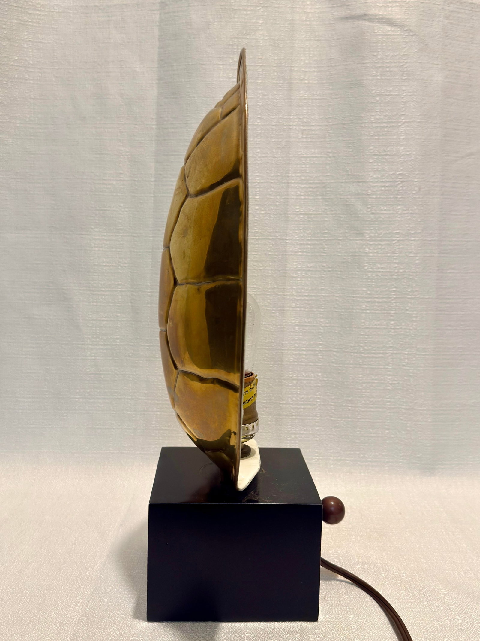 1970s Karl Springer Style Faux Turtle Shell Accent Lamp - 9