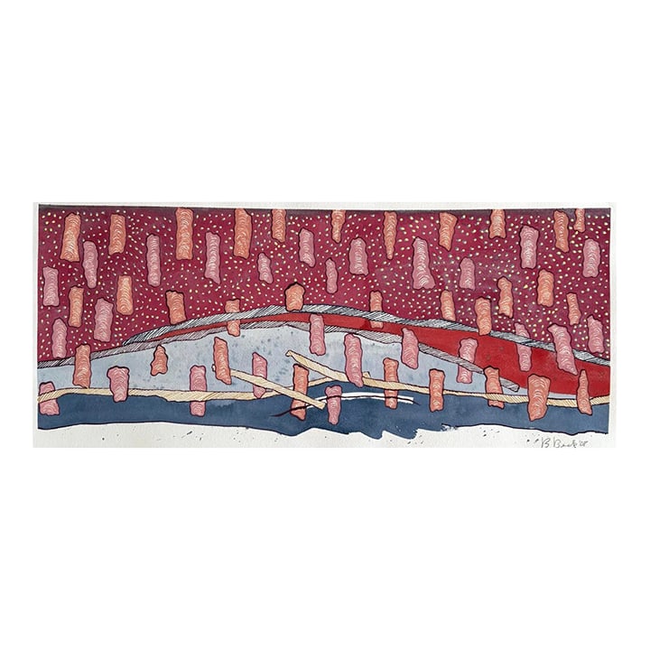 Barbara Beck Abstract Watercolor Painting on Paper 2008 - Signed/Dated: 2008 watercolor paintings on paper signed in pencil. Beautifully detailed workmanship. Each painting can take weeks to complete. Barbara Beck artist. Beck's work is inspired by artist such as Helen Fr