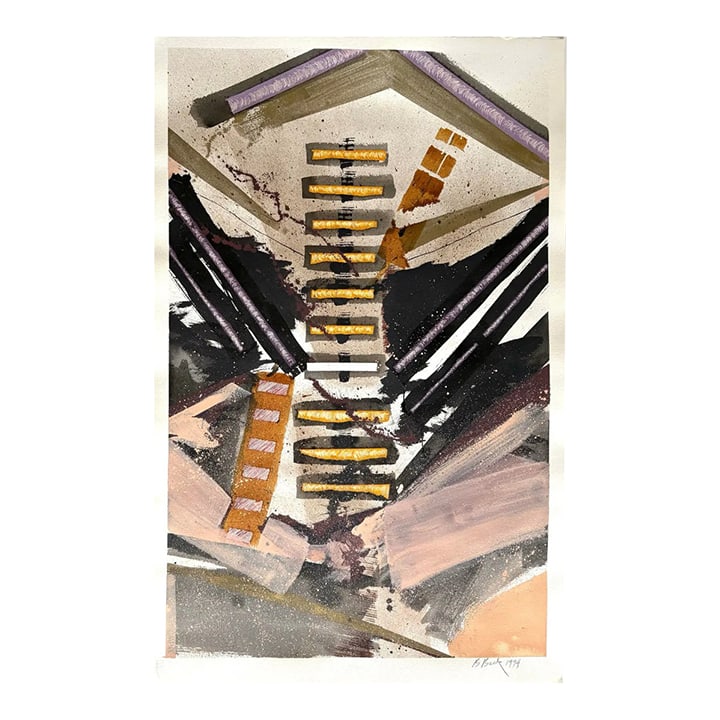 Barbara Beck Abstract Watercolor Painting on Paper 1994 - Signed/Dated: Barbara Beck Abstract Watercolor Painting on Paper. Signed and Dated. Beck's work is inspired by artist such as Helen Frankenthaler, Yayoi Kusama, Clifford Still, Yosef Albers. AWARDS CAPS Grant, New 