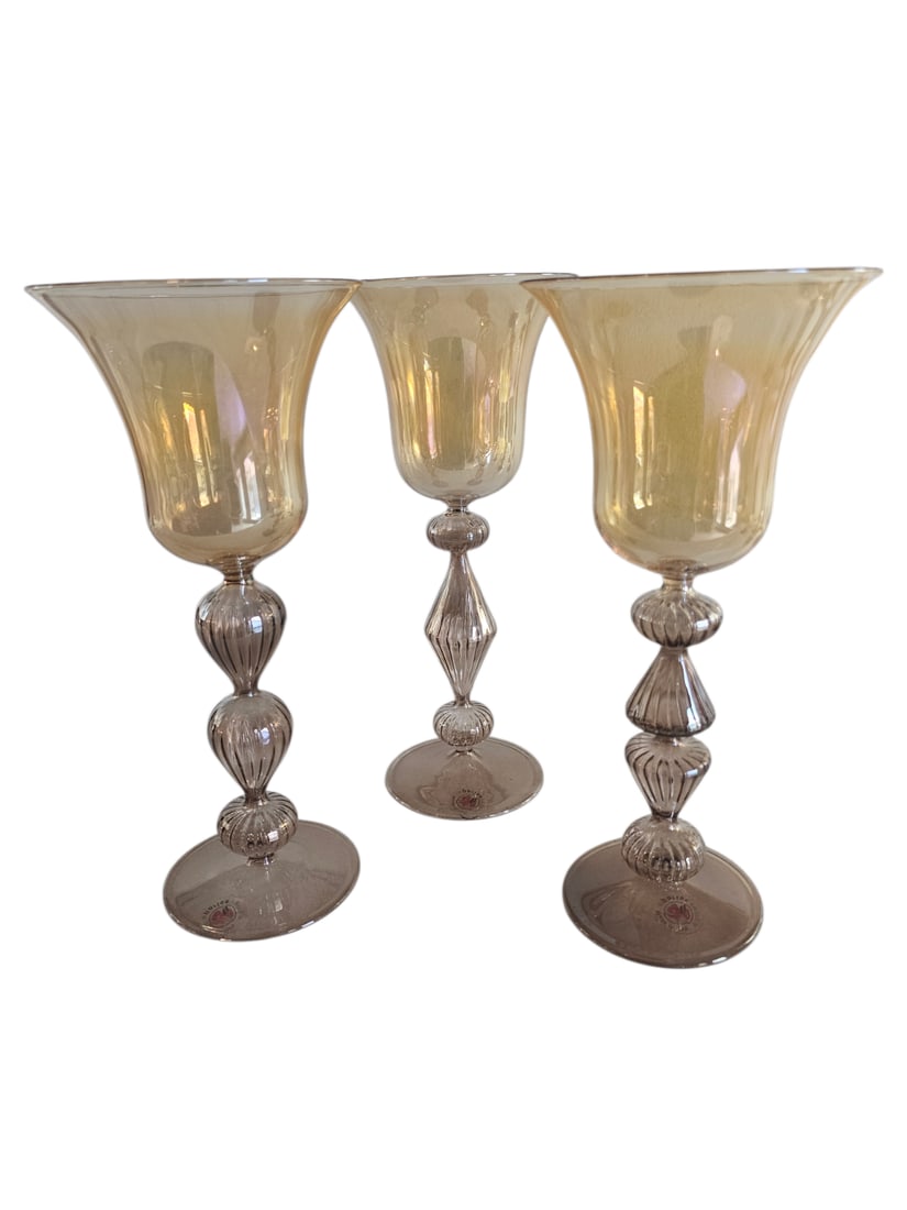 1980s Parise Vetro Venetian Murano Set of Wine Glasses - Set of 8 - 6