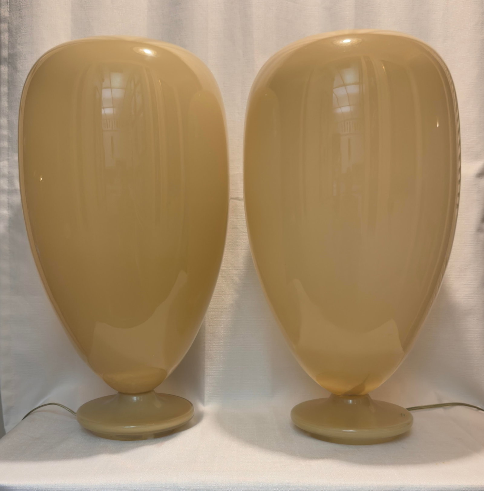 2000s Polish Biomorphic Balloon Glass Lamps by Global Views - A Pair - 4