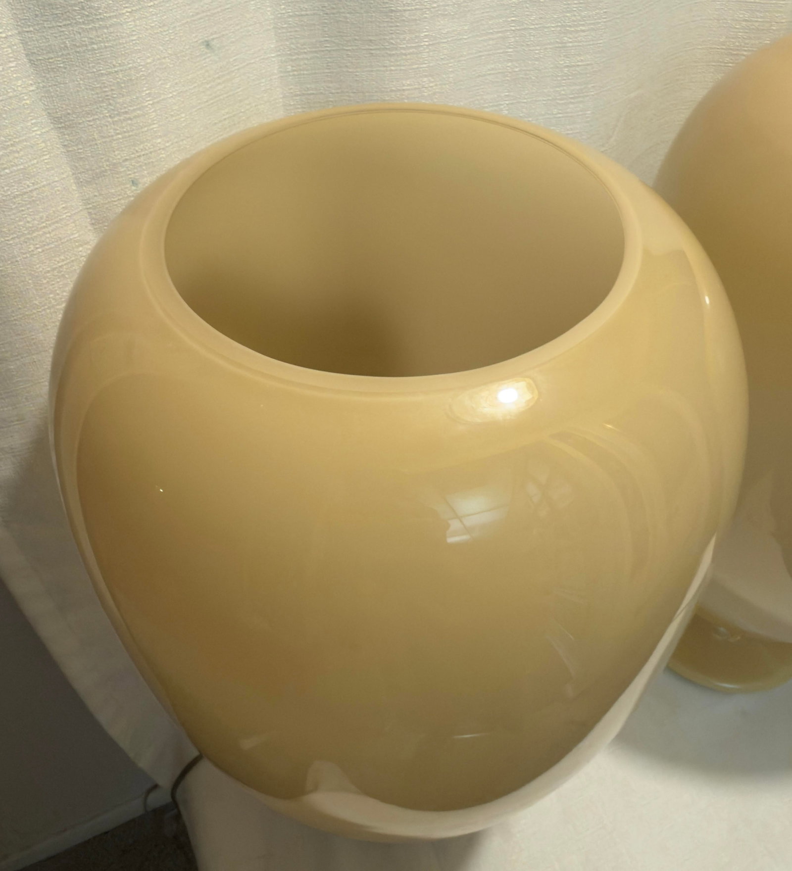 2000s Polish Biomorphic Balloon Glass Lamps by Global Views - A Pair - 9