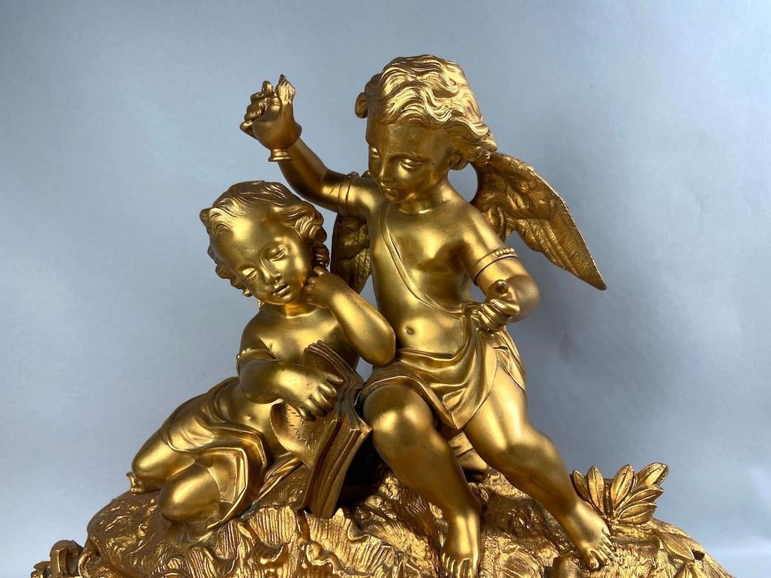 1860s Japy Freres Louis XVI Gold Bronze Sevres Clock - 13