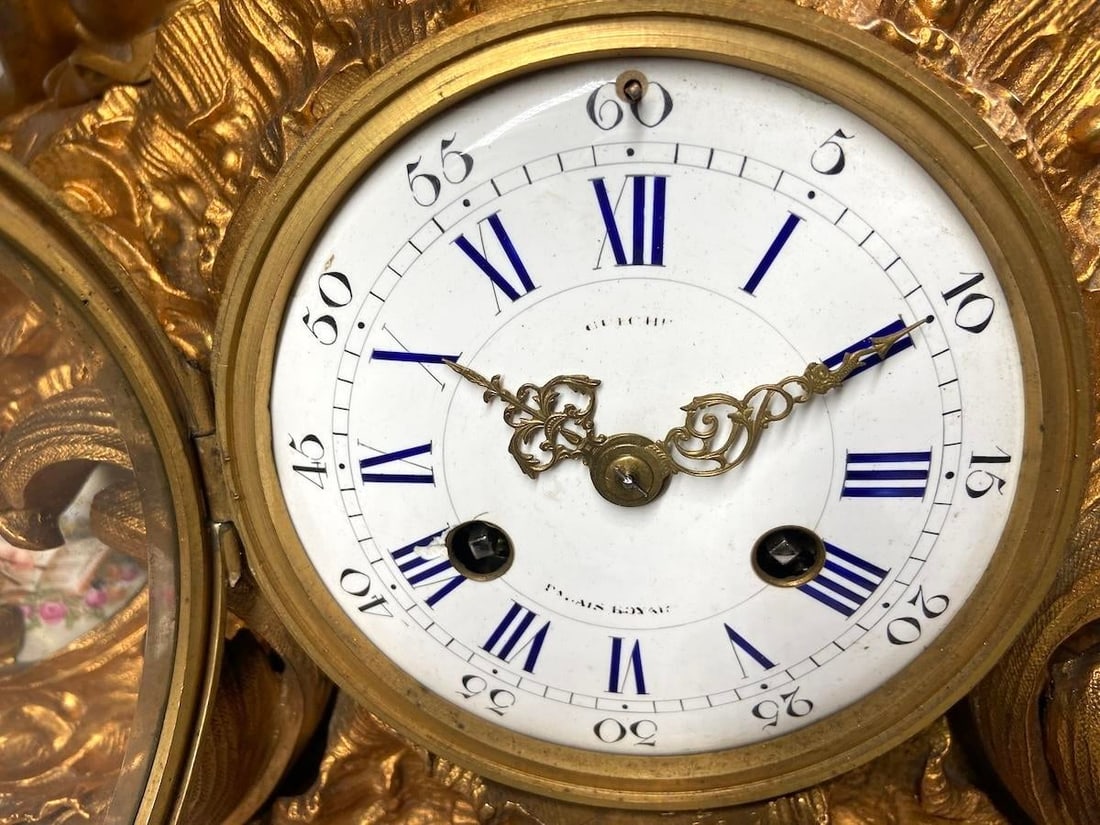 1860s Japy Freres Louis XVI Gold Bronze Sevres Clock - 14