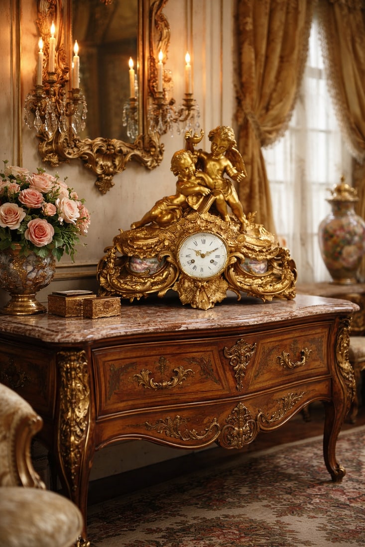 1860s Japy Freres Louis XVI Gold Bronze Sevres Clock - 2