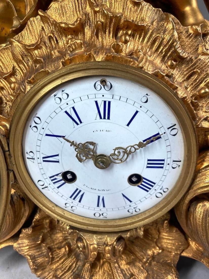 1860s Japy Freres Louis XVI Gold Bronze Sevres Clock - 5