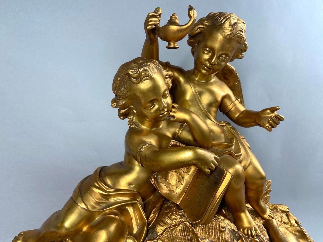 1860s Japy Freres Louis XVI Gold Bronze Sevres Clock - 8