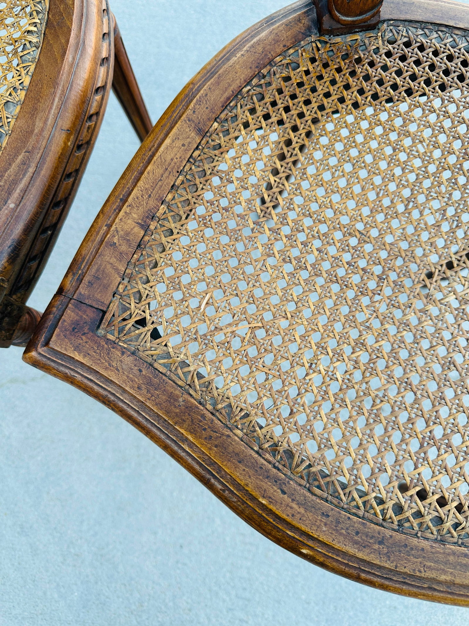 Vintage French Louis XVI Medallion Cane Back Chairs- A Set - 10