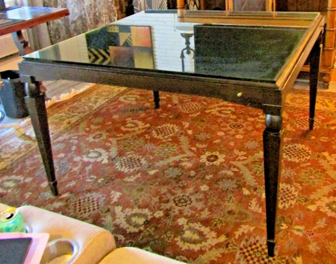 Vintage Mattaliano Large Casino Glass Top Game Table - 4