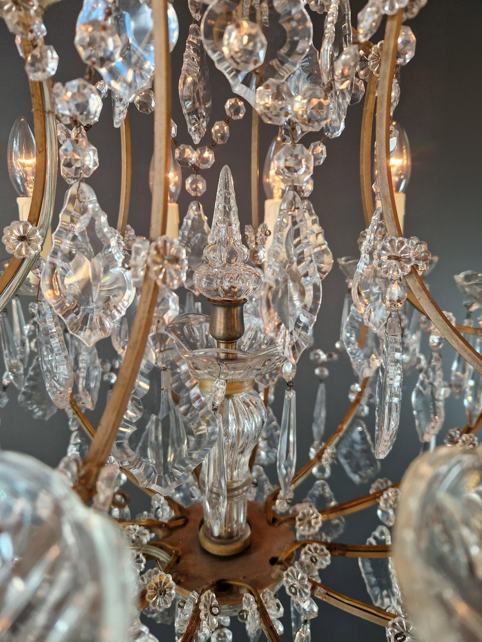 Antique Elegant French-Italian Crystal Chandelier Louis XVI Style Restored - 12