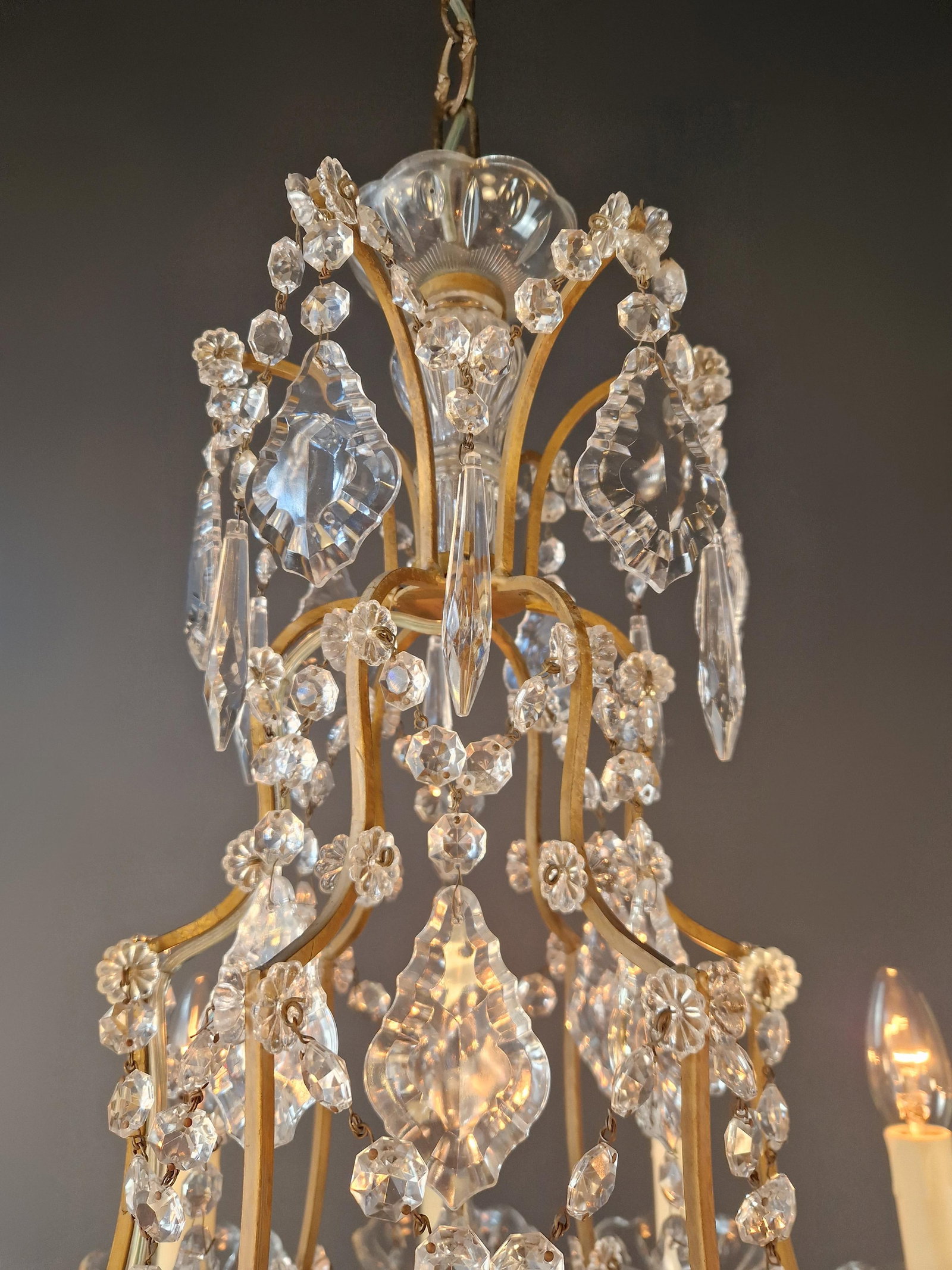 Antique Elegant French-Italian Crystal Chandelier Louis XVI Style Restored - 13
