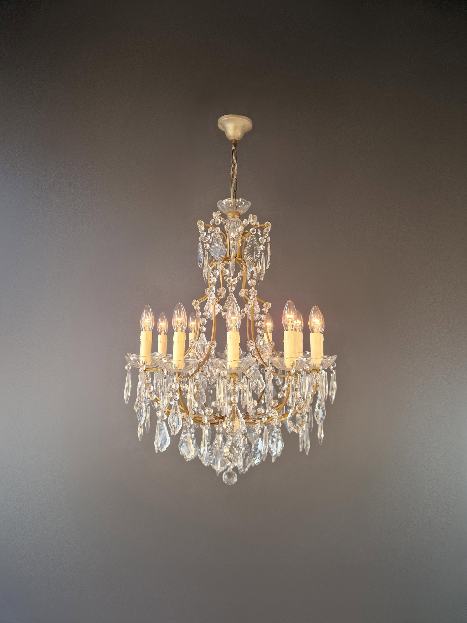 Antique Elegant French-Italian Crystal Chandelier Louis XVI Style Restored - 2