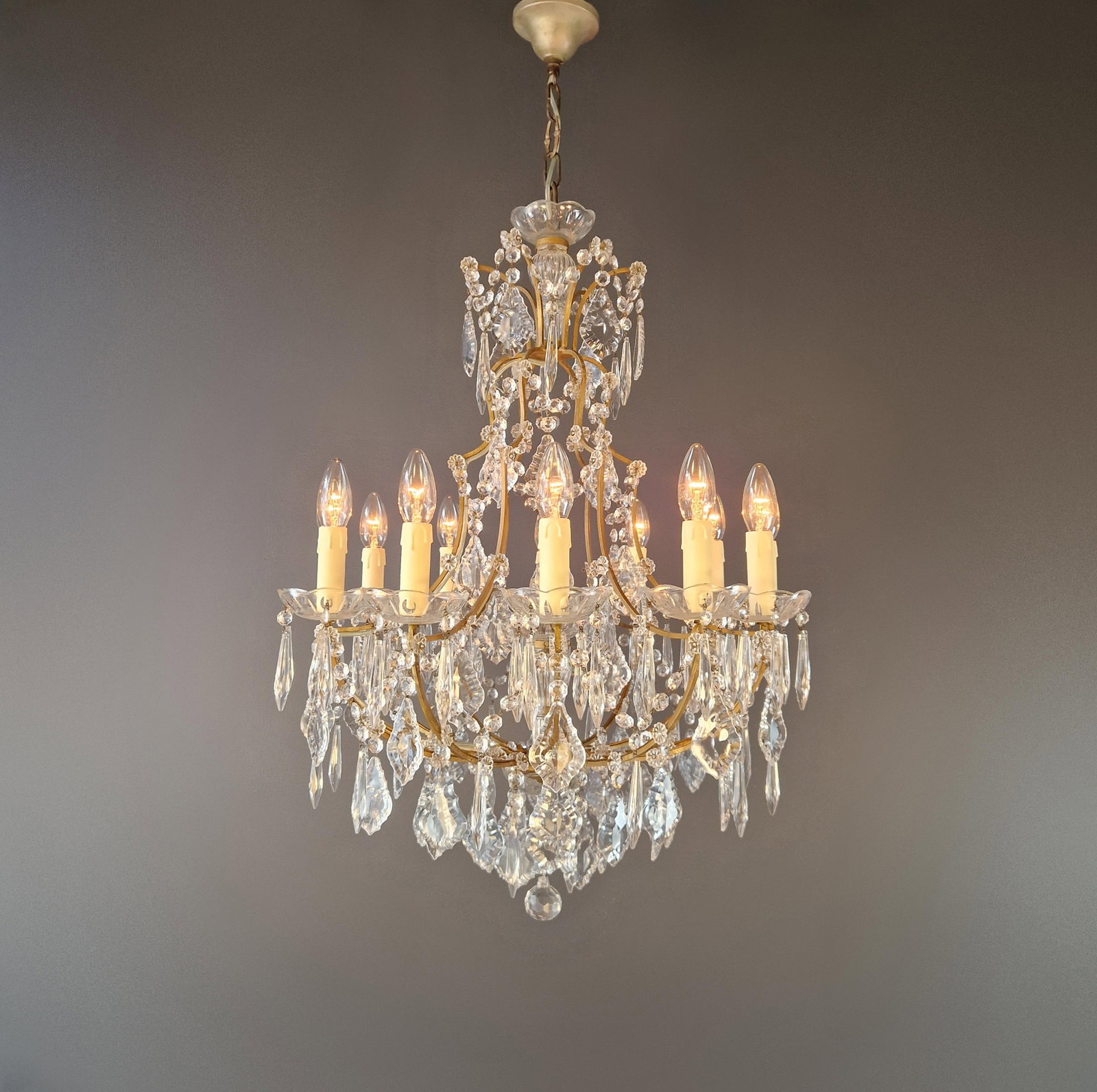 Antique Elegant French-Italian Crystal Chandelier Louis XVI Style Restored - 3