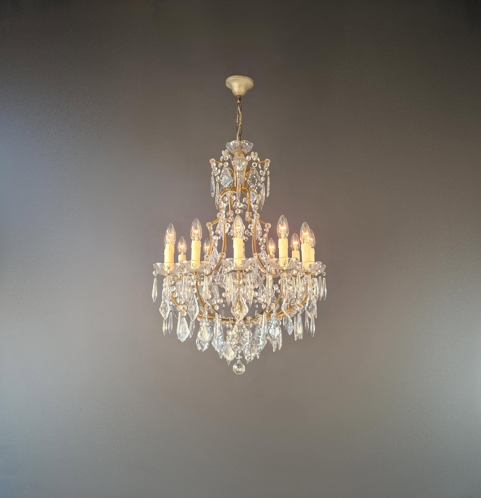 Antique Elegant French-Italian Crystal Chandelier Louis XVI Style Restored - 4