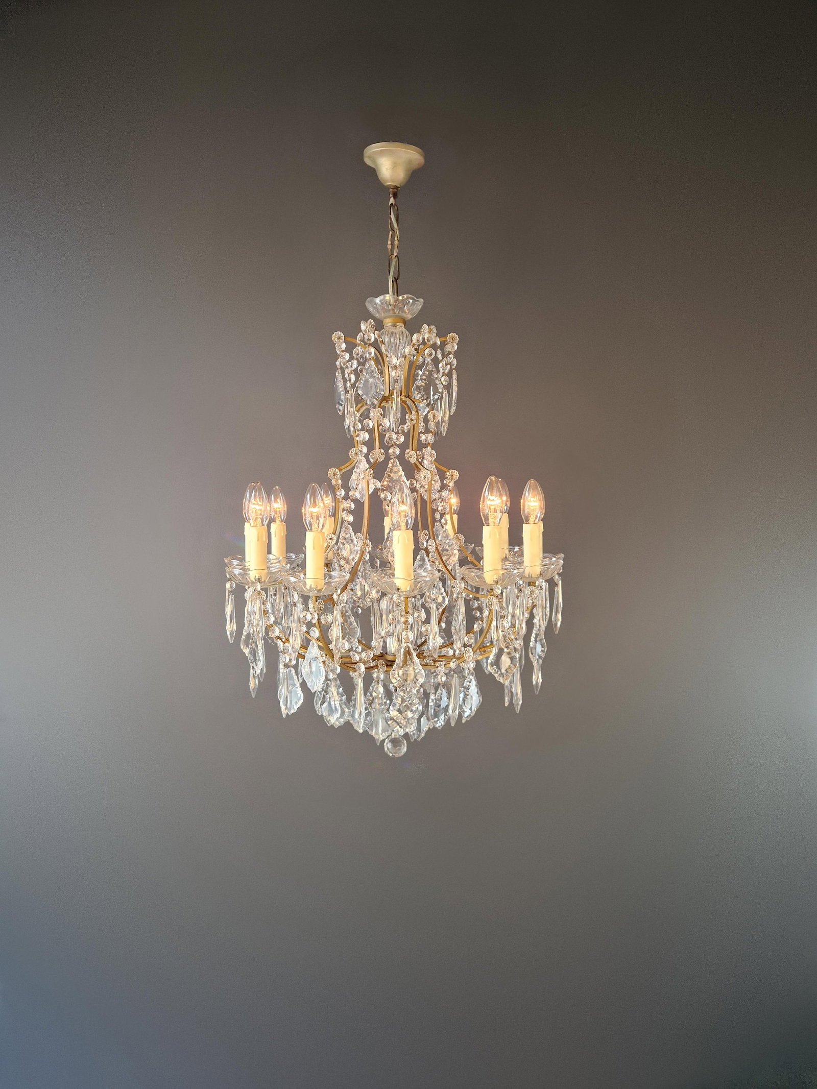 Antique Elegant French-Italian Crystal Chandelier Louis XVI Style Restored - 5