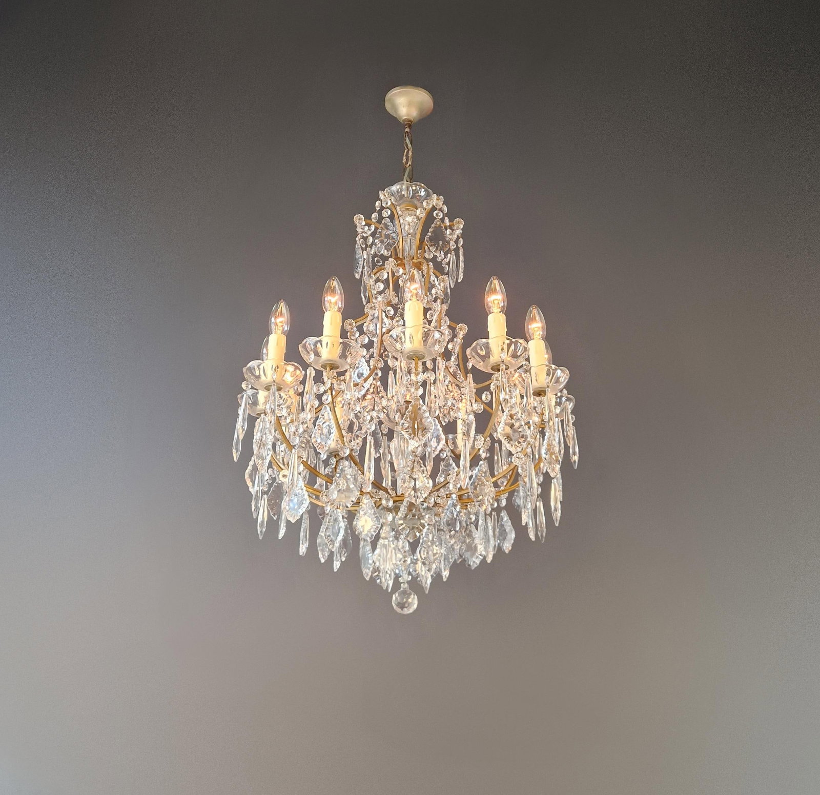 Antique Elegant French-Italian Crystal Chandelier Louis XVI Style Restored - 6