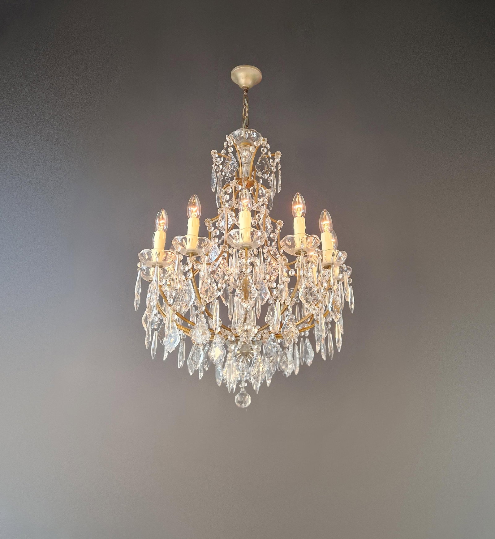 Antique Elegant French-Italian Crystal Chandelier Louis XVI Style Restored - 7