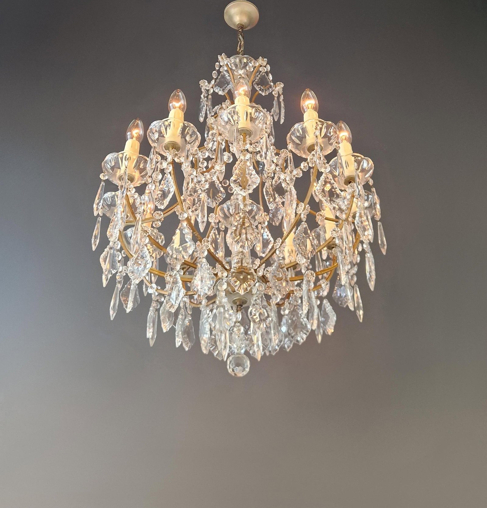 Antique Elegant French-Italian Crystal Chandelier Louis XVI Style Restored - 8