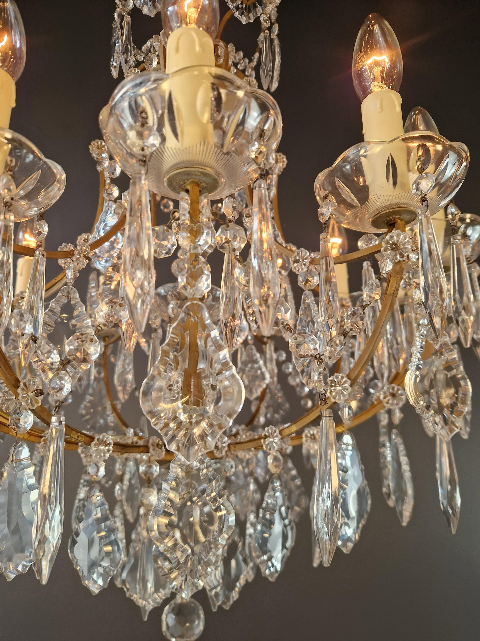 Antique Elegant French-Italian Crystal Chandelier Louis XVI Style Restored - 9
