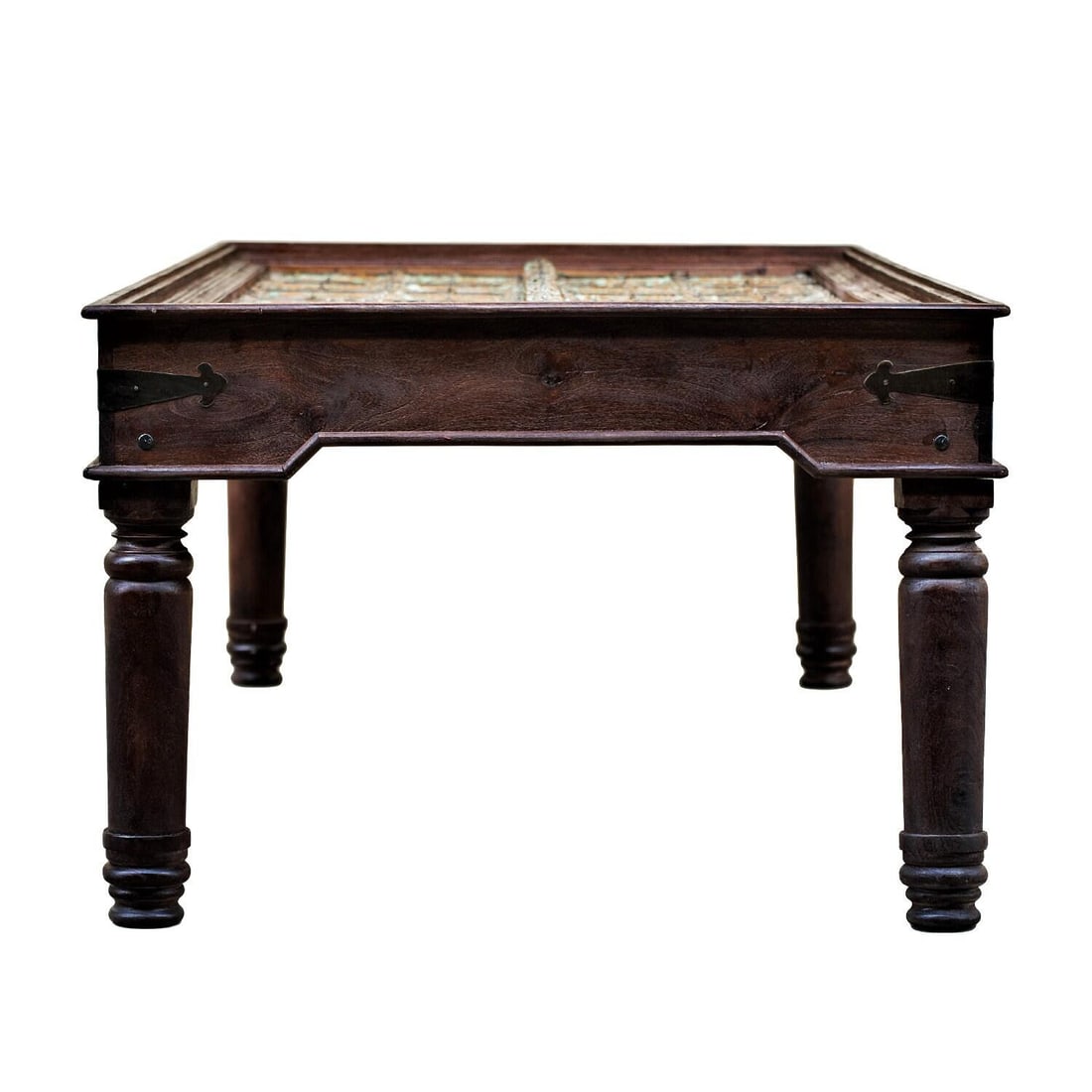 1920s Rustic Dark Brown Reclaimed Wood Dining Table – 1 Piece - 2