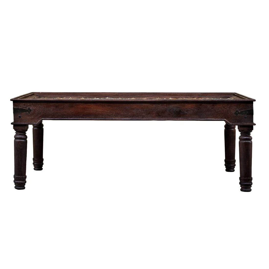 1920s Rustic Dark Brown Reclaimed Wood Dining Table – 1 Piece - 3