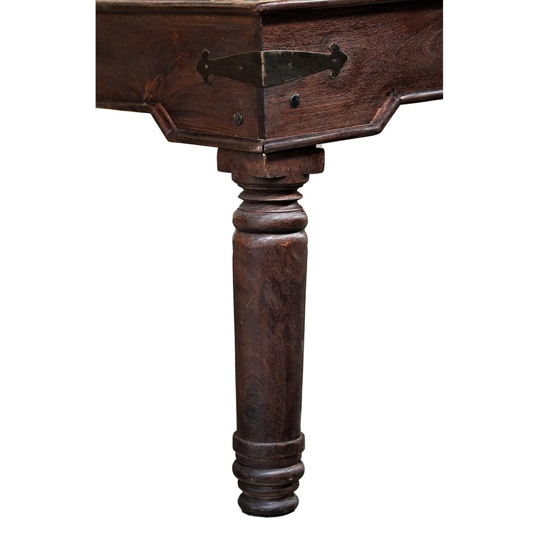 1920s Rustic Dark Brown Reclaimed Wood Dining Table – 1 Piece - 4