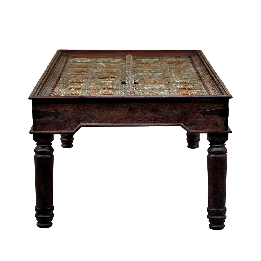 1920s Rustic Dark Brown Reclaimed Wood Dining Table – 1 Piece - 6
