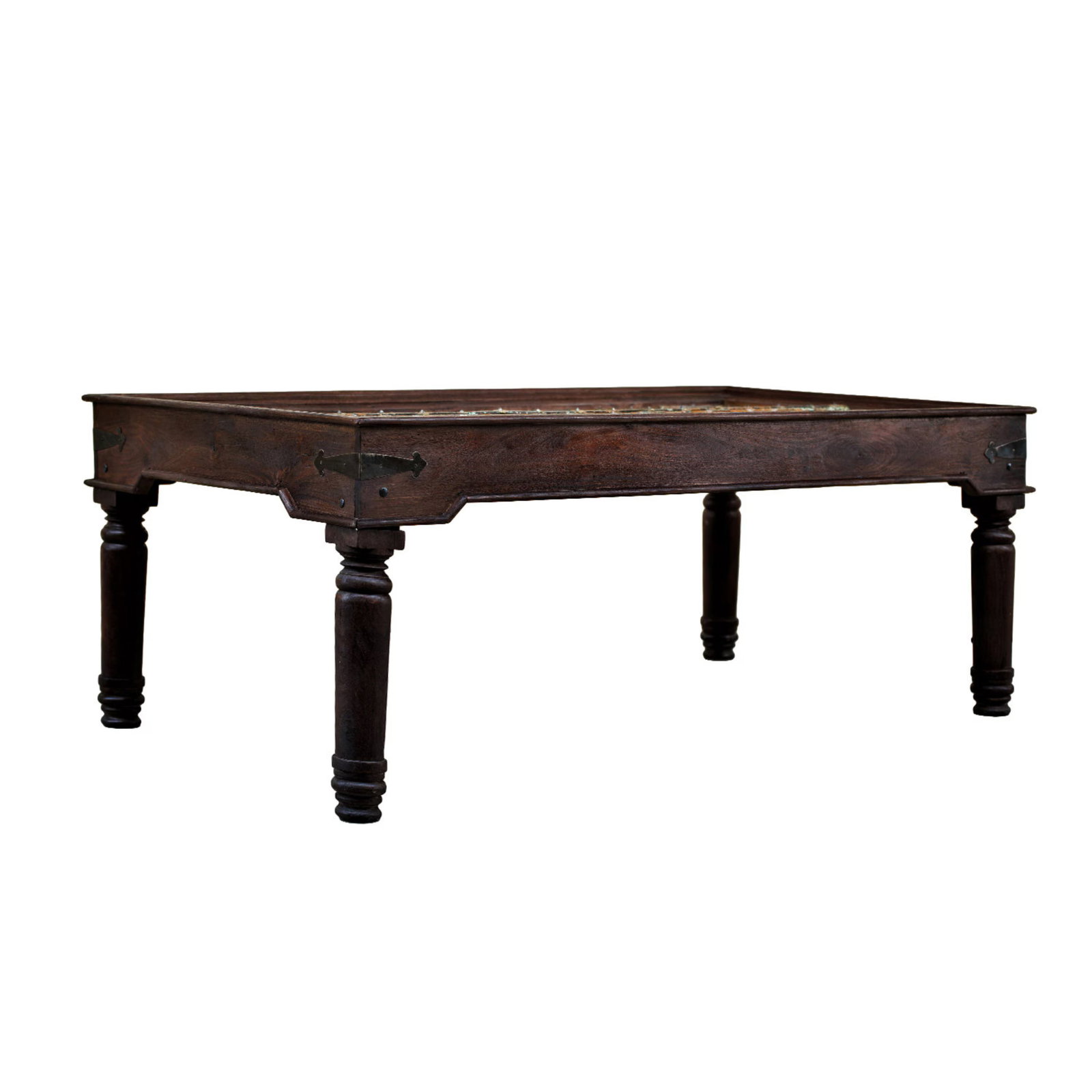 1920s Rustic Dark Brown Reclaimed Wood Dining Table – 1 Piece - 8