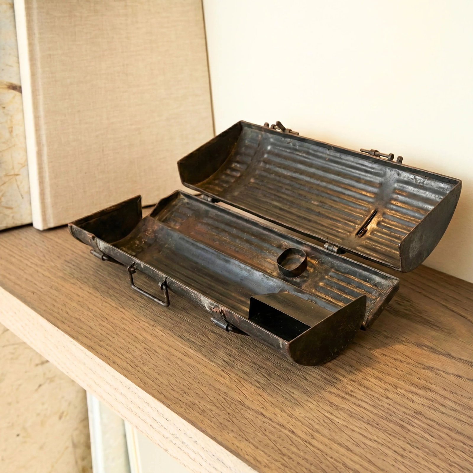 Antique Iron Gun Case 27" Large Storage Box | Rustic Vintage Metal Chest | Indian Royal Family Colle - 3