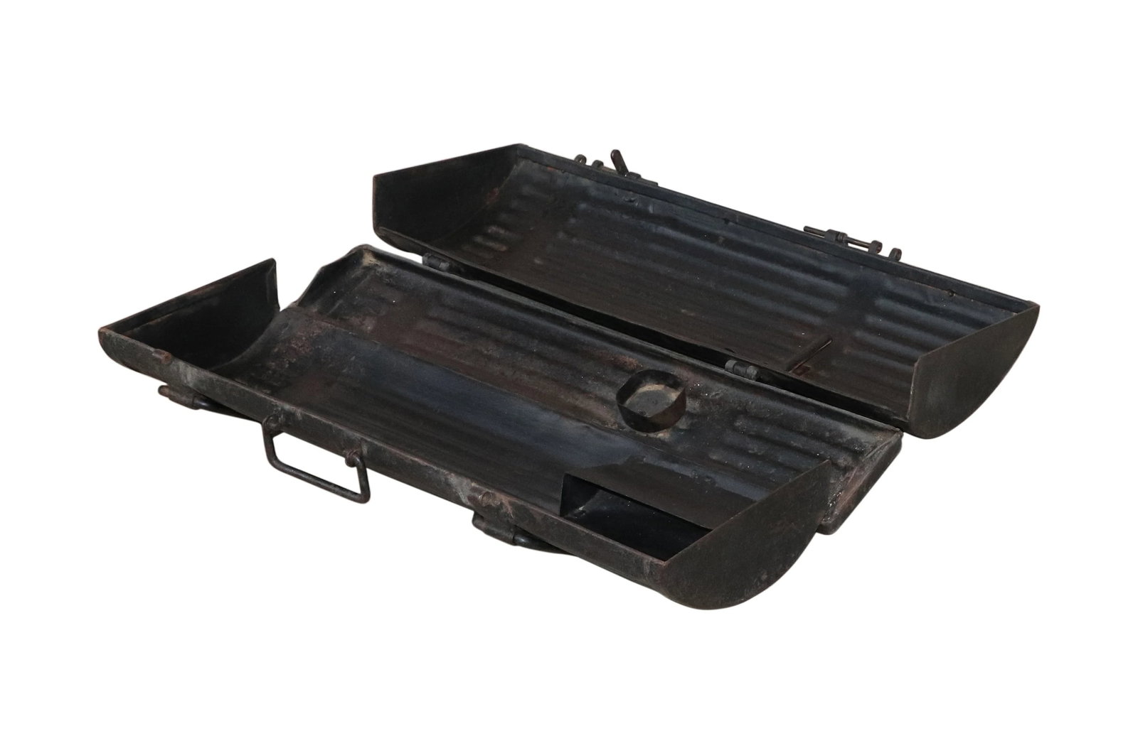 Antique Iron Gun Case 27" Large Storage Box | Rustic Vintage Metal Chest | Indian Royal Family Colle - 4