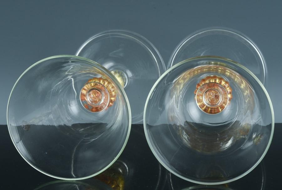 Murano Set of Renaissance-Inspired Art Glass Wine Glasses-Set of Ten - 6