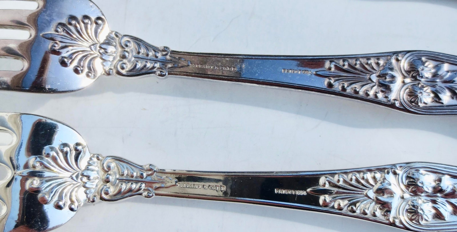 Mid 20th Century Tiffany & Co English King Pattern Forks Silver Plate - Set of 12 - 3