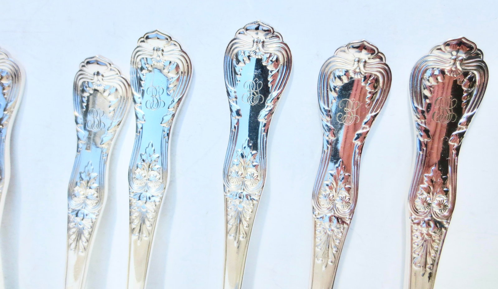 Mid 20th Century Tiffany & Co English King Pattern Forks Silver Plate - Set of 12 - 6