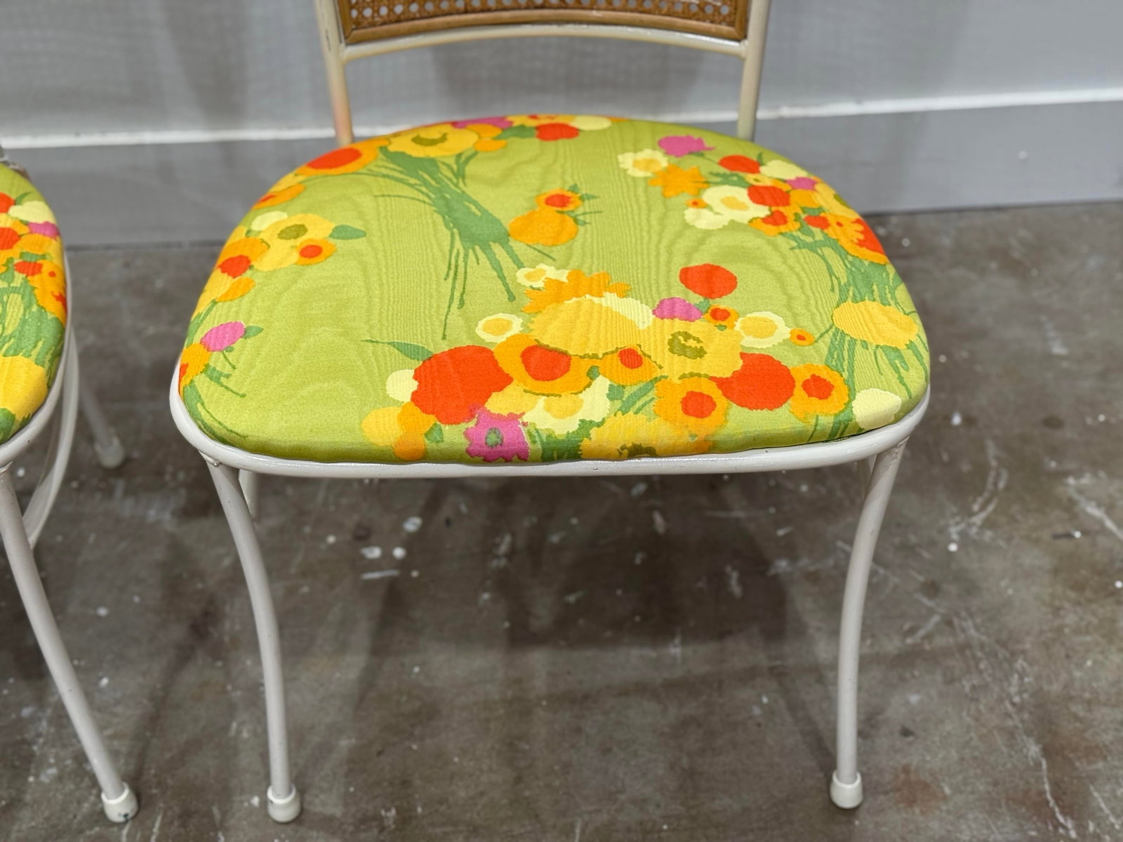 1960s Milo Baughman for Thayer Coggin - Pair Cane + Metal Peacock Chairs - Organic Modern - 9