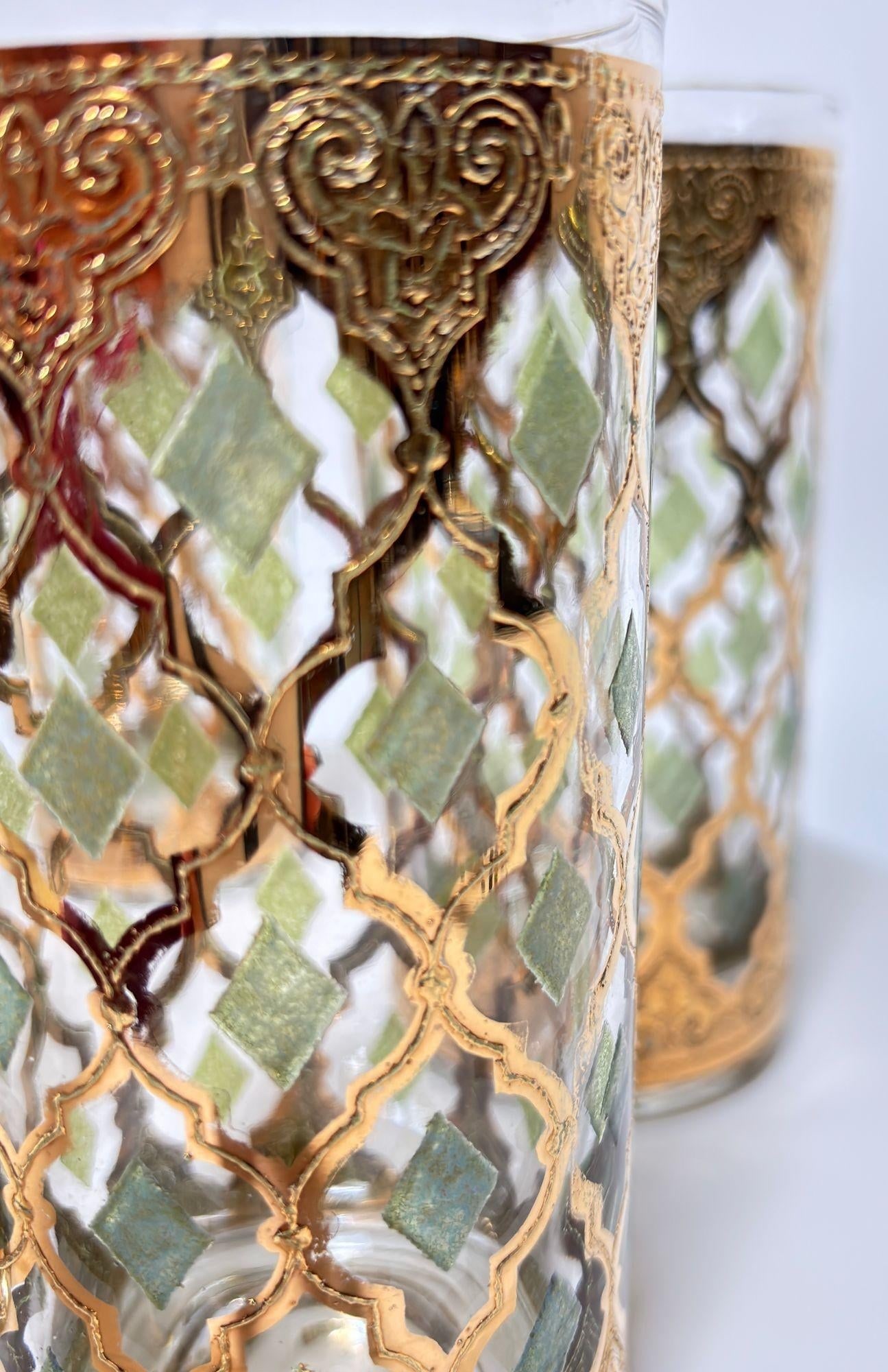 1960s Culver LTD Highball Glasses 22 K Gold Valencia Design - 10