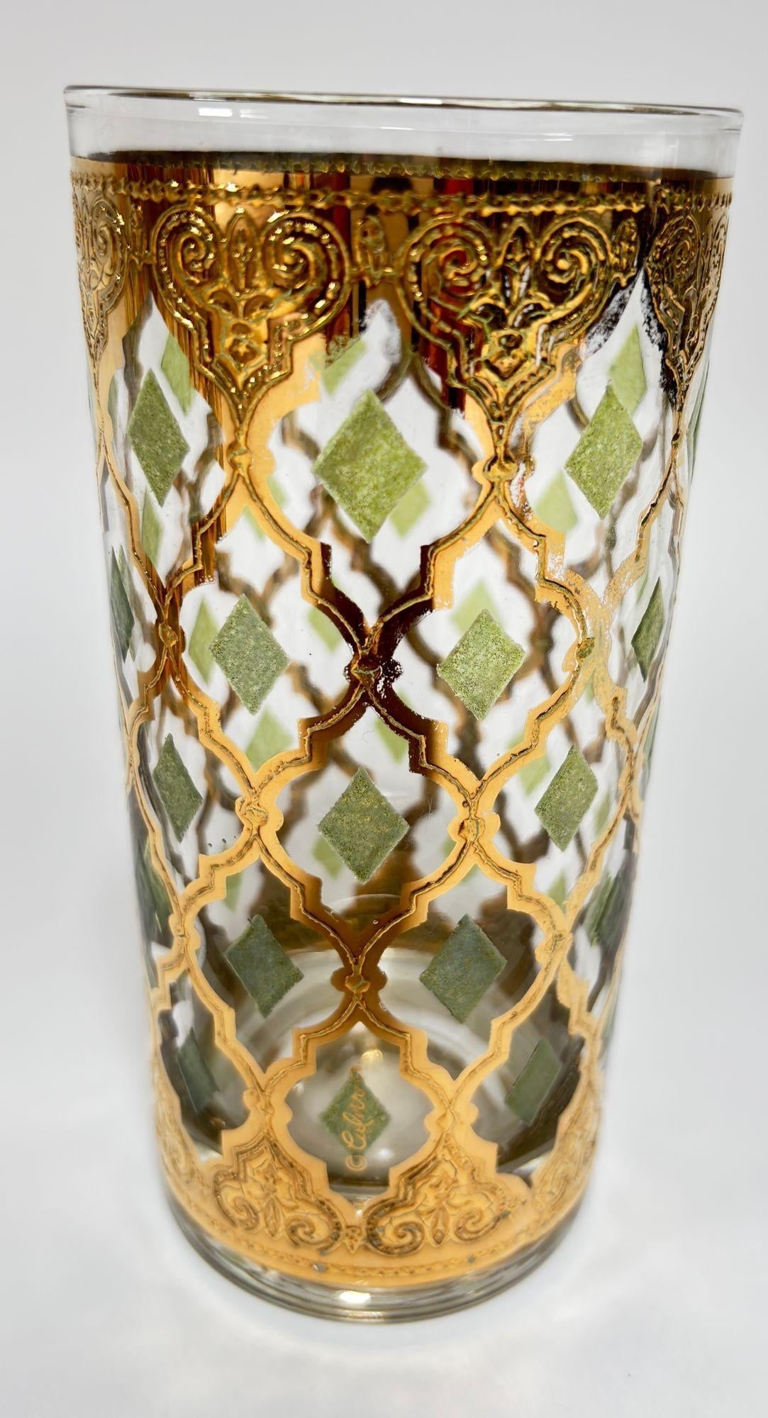 1960s Culver LTD Highball Glasses 22 K Gold Valencia Design - 14