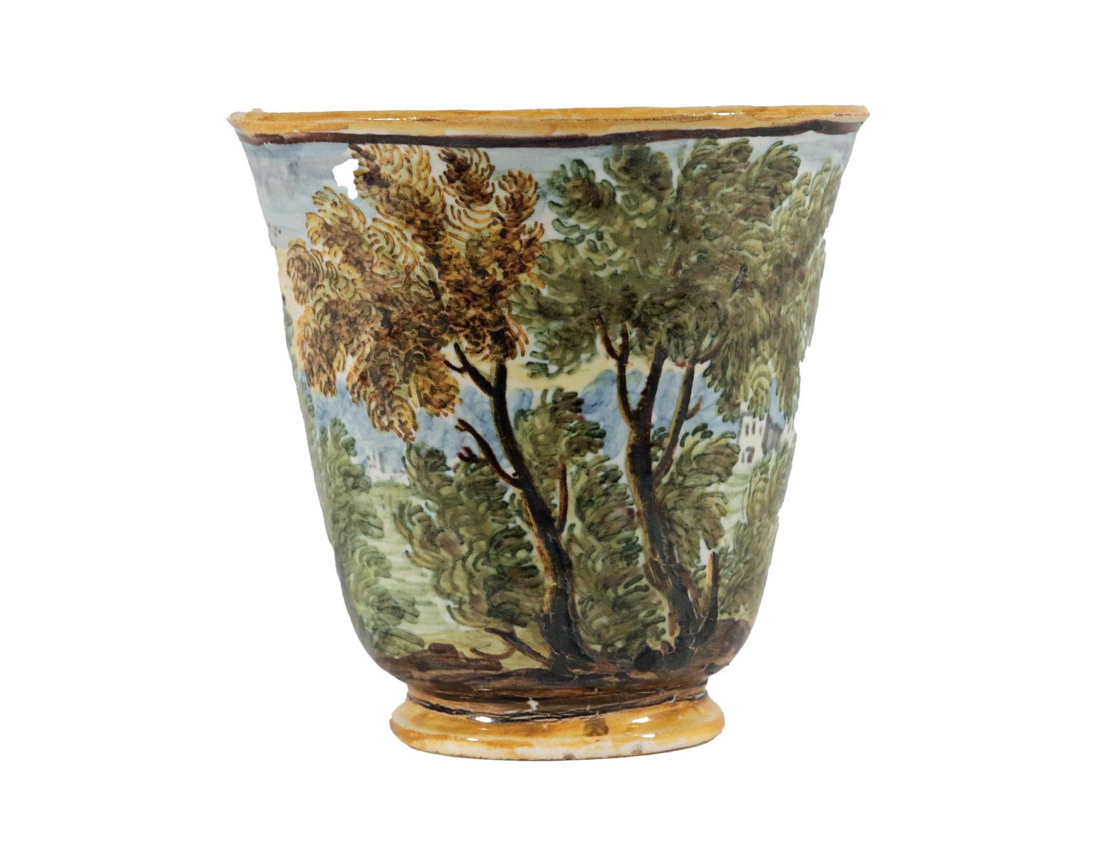 Mid 18th Century Italian Majolica Trembleuse Cup & Saucer, Castelli - 2
