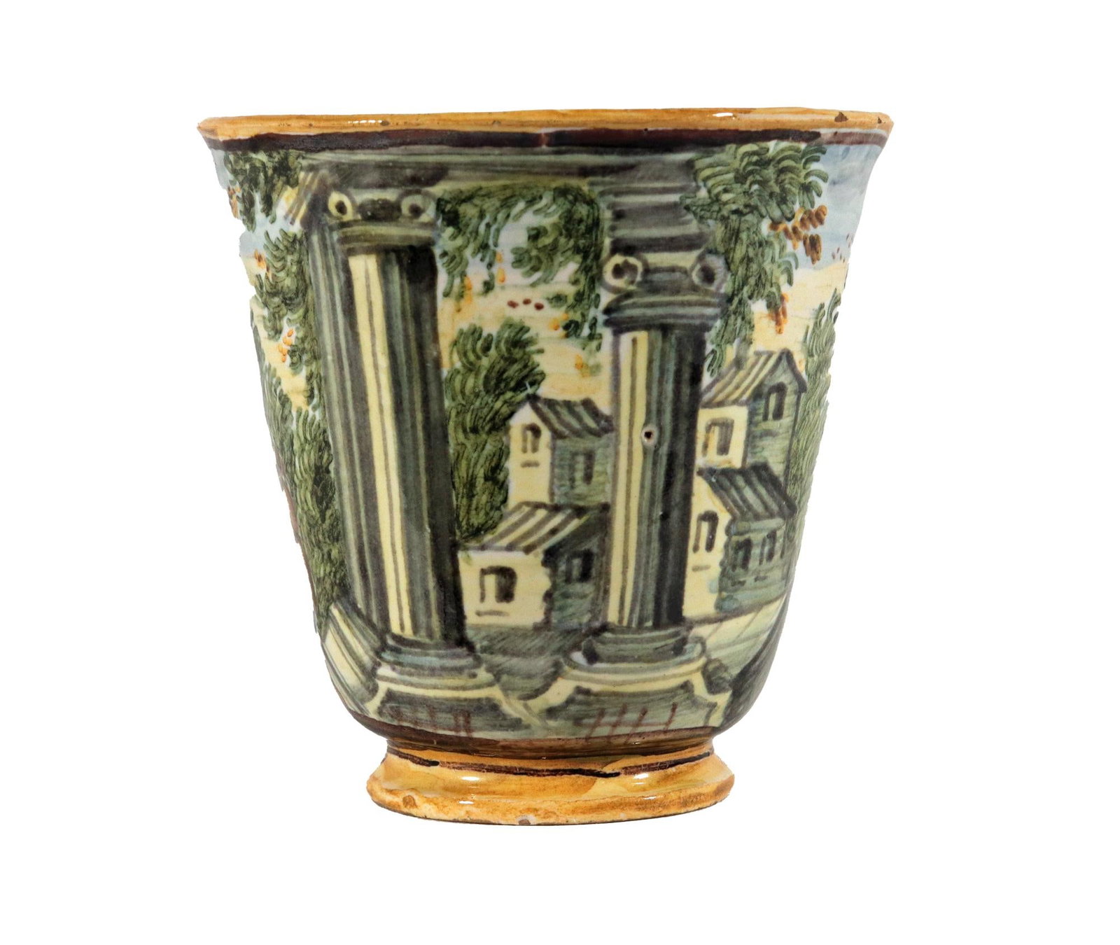 Mid 18th Century Italian Majolica Trembleuse Cup & Saucer, Castelli - 6