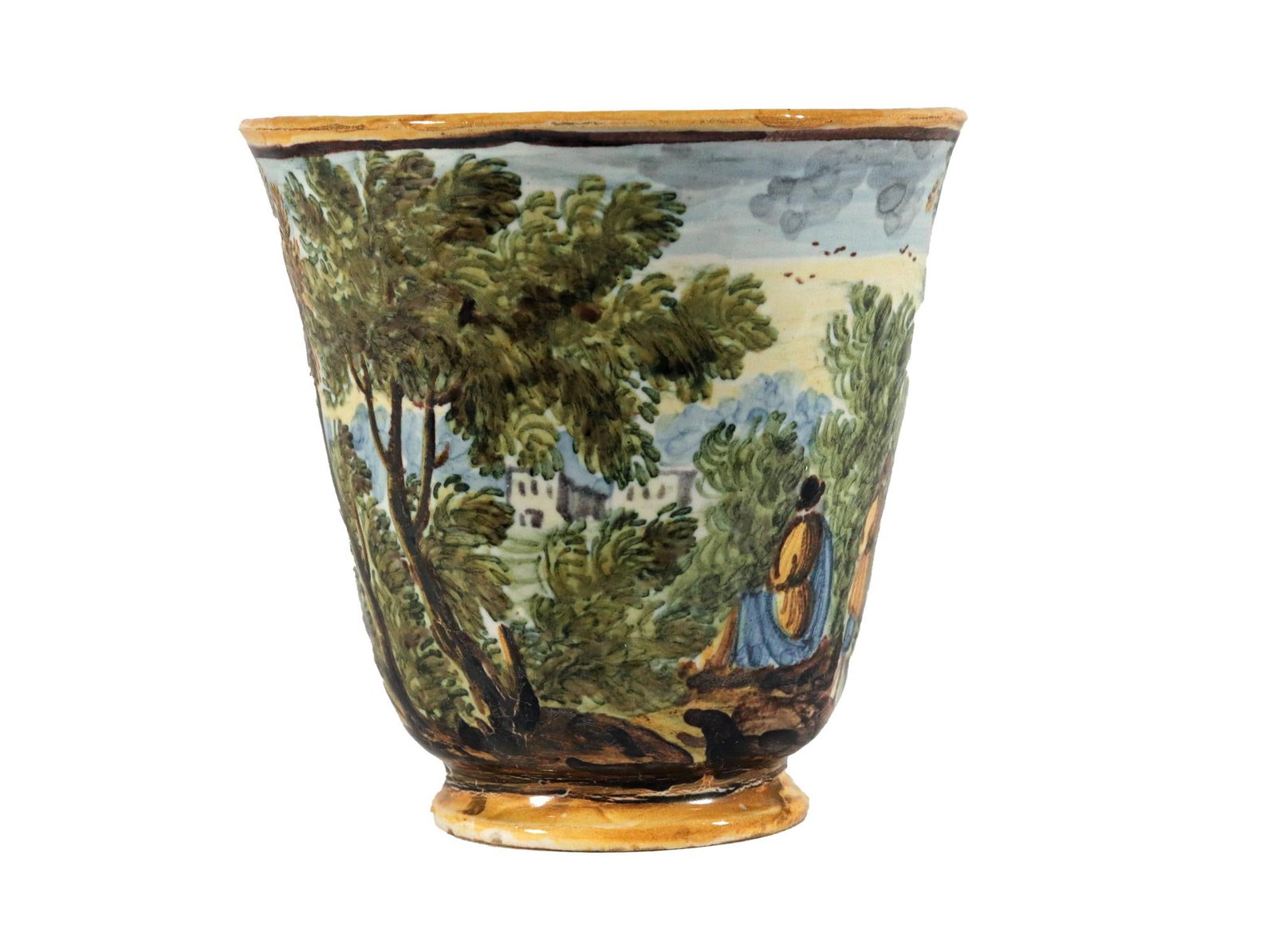 Mid 18th Century Italian Majolica Trembleuse Cup & Saucer, Castelli - 8